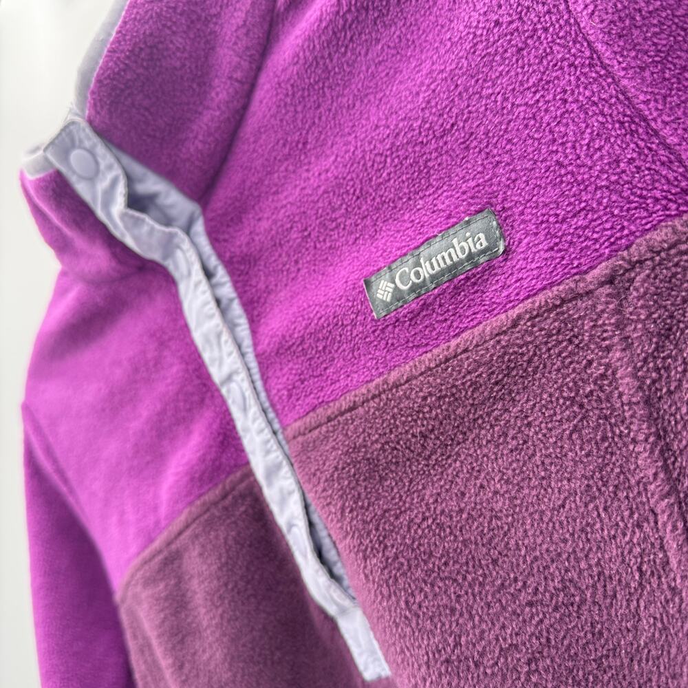 Columbia Fleece Jacket Womens Small Colorblock Full Zip Outdoor Hiking‎